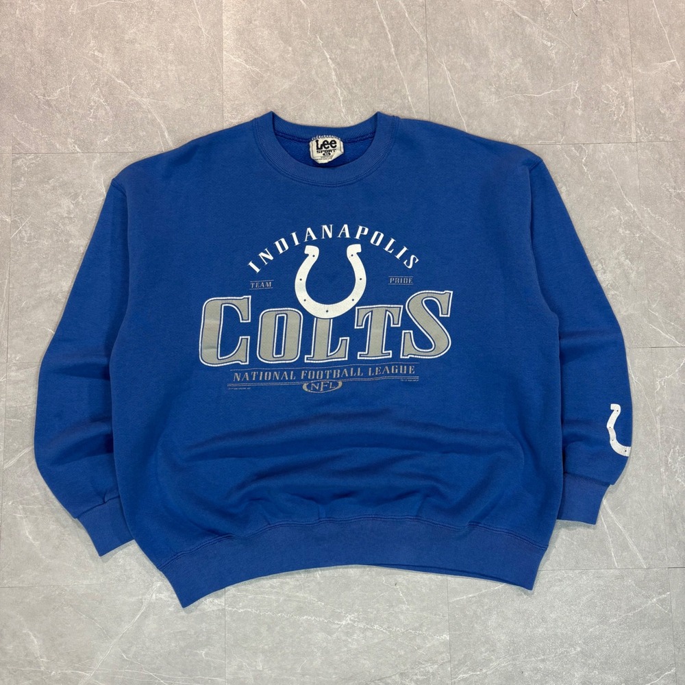 Vintage 1999 Lee Sport Indianapolis Colts Sweatshirt Men XL Blue NFL Made in USA